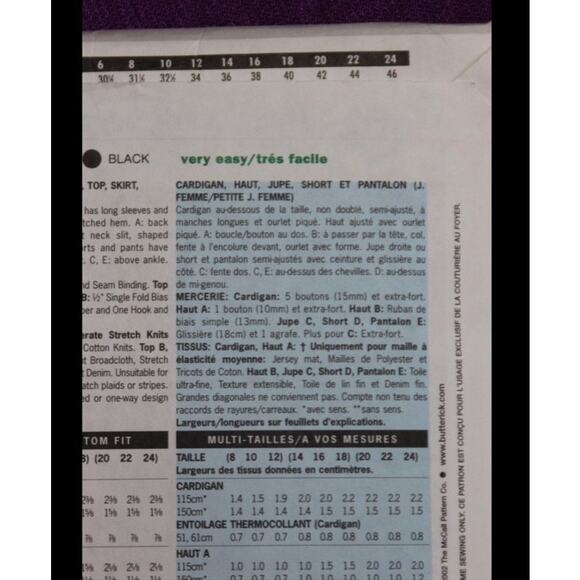 Butterick 3461 Sewing Pattern Jacket Skirt Top Size 8 10 12 - Picture 5 of 8